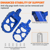 Nilight Motorcycle Foot Pegs Dirt Bike Footpegs Fit for Harley Dyna 1993-2017 Fatboy 1990-2017 Iron 883 2009-2017 Sportster 883 360° Rotating CNC Foot Pegs Heavy Duty Aluminum Alloy Peg Pedal, Blue, view 6