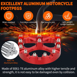 Nilight Motorcycle Foot Pegs Dirt Bike Footpegs Fit for Harley Dyna 1993-2017 Fatboy 1990-2017 Iron 883 2009-2017 Sportster 883 360° Rotating CNC Foot Pegs Heavy Duty Aluminum Alloy Peg Pedal, Red, view 4