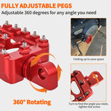 Nilight Motorcycle Foot Pegs Dirt Bike Footpegs Fit for Harley Dyna 1993-2017 Fatboy 1990-2017 Iron 883 2009-2017 Sportster 883 360° Rotating CNC Foot Pegs Heavy Duty Aluminum Alloy Peg Pedal, Red, view 5