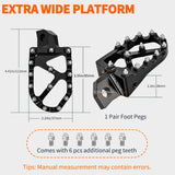 Nilight Motorcycle Foot Pegs Dirt Bike Footpegs Fit for Kawasaki KDX200 1995-2005 KDX200R 1997-2001 KDX220R 2002-2005 KDX250 1991-1994 KX125 KX250 KX500 Heavy Duty CNC Foot Rests Pegs Pedal, Black, view 3