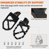 Nilight Motorcycle Foot Pegs Dirt Bike Footpegs Fit for Kawasaki KDX200 1995-2005 KDX200R 1997-2001 KDX220R 2002-2005 KDX250 1991-1994 KX125 KX250 KX500 Heavy Duty CNC Foot Rests Pegs Pedal, Black, view 5