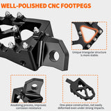 Nilight Motorcycle Foot Pegs Dirt Bike Footpegs Fit for Kawasaki KDX200 1995-2005 KDX200R 1997-2001 KDX220R 2002-2005 KDX250 1991-1994 KX125 KX250 KX500 Heavy Duty CNC Foot Rests Pegs Pedal, Black, view 6