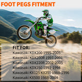 Nilight Motorcycle Foot Pegs Dirt Bike Footpegs Fit for Kawasaki KDX200 1995-2005 KDX200R 1997-2001 KDX220R 2002-2005 KDX250 1991-1994 KX125 KX250 KX500 Heavy Duty CNC Foot Rests Pegs Pedal, Green, view 2