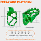 Nilight Motorcycle Foot Pegs Dirt Bike Footpegs Fit for Kawasaki KDX200 1995-2005 KDX200R 1997-2001 KDX220R 2002-2005 KDX250 1991-1994 KX125 KX250 KX500 Heavy Duty CNC Foot Rests Pegs Pedal, Green, view 3