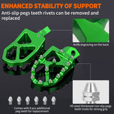 Nilight Motorcycle Foot Pegs Dirt Bike Footpegs Fit for Kawasaki KDX200 1995-2005 KDX200R 1997-2001 KDX220R 2002-2005 KDX250 1991-1994 KX125 KX250 KX500 Heavy Duty CNC Foot Rests Pegs Pedal, Green, view 5