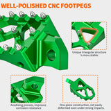 Nilight Motorcycle Foot Pegs Dirt Bike Footpegs Fit for Kawasaki KDX200 1995-2005 KDX200R 1997-2001 KDX220R 2002-2005 KDX250 1991-1994 KX125 KX250 KX500 Heavy Duty CNC Foot Rests Pegs Pedal, Green, view 6