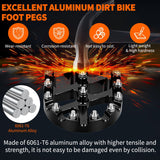 Nilight Motorcycle Foot Pegs Dirt Bike Footpegs Fit for Kawasaki KLX110 2002-2023 KLX110L 2010-2023 KX60 1998-2003 CNC Foot Pegs for Motorcycles Heavy Duty Aluminum Alloy Foot Rests, Black, view 4