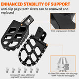 Nilight Motorcycle Foot Pegs Dirt Bike Footpegs Fit for Kawasaki KLX110 2002-2023 KLX110L 2010-2023 KX60 1998-2003 CNC Foot Pegs for Motorcycles Heavy Duty Aluminum Alloy Foot Rests, Black, view 5