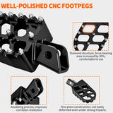 Nilight Motorcycle Foot Pegs Dirt Bike Footpegs Fit for Kawasaki KLX110 2002-2023 KLX110L 2010-2023 KX60 1998-2003 CNC Foot Pegs for Motorcycles Heavy Duty Aluminum Alloy Foot Rests, Black, view 6