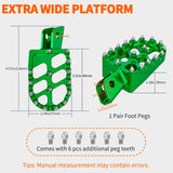 Nilight Motorcycle Foot Pegs Dirt Bike Footpegs Fit for Kawasaki KLX110 2002-2023 KLX110L 2010-2023 KX60 1998-2003 CNC Foot Pegs for Motorcycles Heavy Duty Aluminum Alloy Foot Rests, Green, view 3
