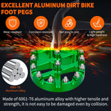 Nilight Motorcycle Foot Pegs Dirt Bike Footpegs Fit for Kawasaki KLX110 2002-2023 KLX110L 2010-2023 KX60 1998-2003 CNC Foot Pegs for Motorcycles Heavy Duty Aluminum Alloy Foot Rests, Green, view 4