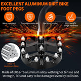 Nilight Motorcycle Foot Pegs Dirt Bike Footpegs Fit for Surron Light Bee X/S E Ride Pro SS CRF150F CRF230F CRF250F X160 X260 KDX200 XR125L XR150L Heavy Duty CNC Foot Rests Pegs Pedal, Black, view 4