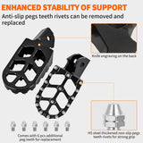 Nilight Motorcycle Foot Pegs Dirt Bike Footpegs Fit for Surron Light Bee X/S E Ride Pro SS CRF150F CRF230F CRF250F X160 X260 KDX200 XR125L XR150L Heavy Duty CNC Foot Rests Pegs Pedal, Black, view 5