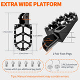 Nilight Motorcycle Foot Pegs Dirt Bike Footpegs Fit for Surron Light Bee X/S E Ride Pro SS CRF150F CRF230F CRF250F X160 X260 KDX200 XR125L XR150L Heavy Duty CNC Foot Rests Pegs Pedal w Springs, Black, view 3