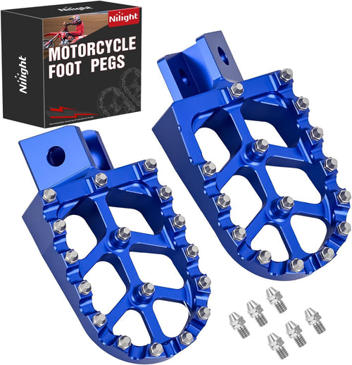 Nilight Motorcycle Foot Pegs Dirt Bike Footpegs Fit for Yamaha PW50 1981-2021 PW80 1983-2006 Y-ZINGER 1985-2001 TW200 1987-2021 CNC Foot Pegs for Motorcycles Heavy Duty Foot Rests Peg Pedal, Blue
