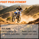 Nilight Motorcycle Foot Pegs Dirt Bike Footpegs Fit for Yamaha PW50 1981-2021 PW80 1983-2006 Y-ZINGER 1985-2001 TW200 1987-2021 CNC Foot Pegs for Motorcycles Heavy Duty Foot Rests Peg Pedal, Blue, view 2