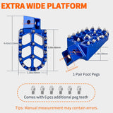 Nilight Motorcycle Foot Pegs Dirt Bike Footpegs Fit for Yamaha PW50 1981-2021 PW80 1983-2006 Y-ZINGER 1985-2001 TW200 1987-2021 CNC Foot Pegs for Motorcycles Heavy Duty Foot Rests Peg Pedal, Blue, view 3