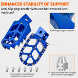Nilight Motorcycle Foot Pegs Dirt Bike Footpegs Fit for Yamaha PW50 1981-2021 PW80 1983-2006 Y-ZINGER 1985-2001 TW200 1987-2021 CNC Foot Pegs for Motorcycles Heavy Duty Foot Rests Peg Pedal, Blue, view 5