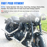 Nilight Motorcycle Foot Pegs Fit for Harley Dyna Sportster Forty Eight Road King Motorcycle Passenger Pedals Footpegs CNC Aluminum Billet Pedal Dirt Bike Footpegs Skidding Foot Rests Pegs, Black, view 2