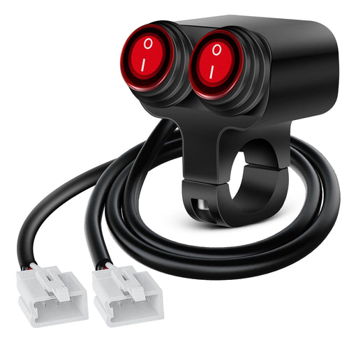 Nilight Motorcycle Handlebar Switch Plug and Play 12V ATV Light Switches Dual Push Button Waterproof ON Off for UTV Driving Lights Fits 22mm Handlebars