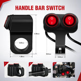 Nilight Motorcycle Handlebar Switch Plug and Play 12V ATV Light Switches Dual Push Button Waterproof ON Off for UTV Driving Lights Fits 22mm Handlebars, view 2
