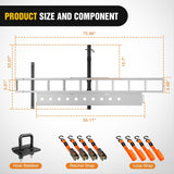Nilight Motorcycle Hitch Carrier 400LBS, Lightweight Robust Aluminum Dirt Bike Hitch Hauler with 55.11 Inch Longer Ramp, Pin Lock, Tie-Down Strap and Tightener, 2 Inch Receiver, 5 Inch Wide Tire, view 2
