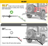 Nilight Motorcycle Hitch Carrier 400LBS, Lightweight Robust Aluminum Dirt Bike Hitch Hauler with 55.11 Inch Longer Ramp, Pin Lock, Tie-Down Strap and Tightener, 2 Inch Receiver, 5 Inch Wide Tire, view 4