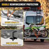 Nilight Motorcycle Hitch Carrier 400LBS, Lightweight Robust Aluminum Dirt Bike Hitch Hauler with 55.11 Inch Longer Ramp, Pin Lock, Tie-Down Strap and Tightener, 2 Inch Receiver, 5 Inch Wide Tire, view 5