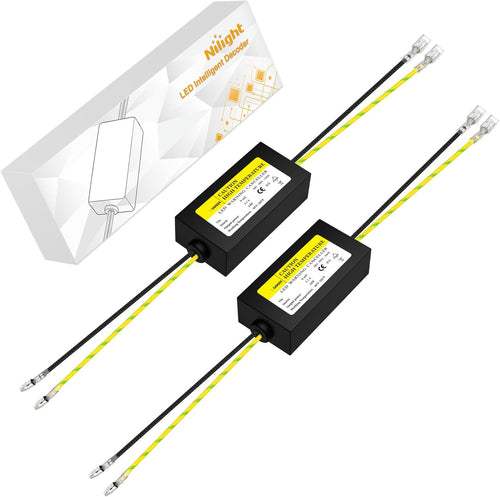Nilight Motorcycle LED CANbus Decoder, 14W Anti-Flickering Harness Load Resistor Turn Signal Error Canceller, Pack of 2