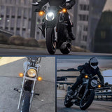 Nilight Motorcycle LED Turn Signals Front Indicator Light Yellow Beam Mini Size Blinkers Compatible with Harley Honda Kawasaki Suzuki Triumph Yamaha Cruiser, view 6