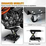 Nilight Motorcycle Lift 1100 LBS ATV Scissor Lift Jacks with Dolly Wheels Crank Handle 5.1 Inch-15.7 Inch Hoist Stand Heavy Duty Steel Lifter Jack for Motorcycles Dirt Bike Garage Storage Repair Tool, Black, view 4