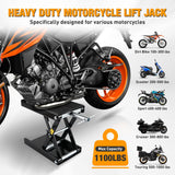 Nilight Motorcycle Lift Jack 1100 LBS Motorcycle Scissor Jack Stand Lift with Wide Deck Crank Handle 3.4 Inch-14.2 Inch Steel Scissor Hoist Garage Repair Lift Table Jacks for Motorcycles ATV Dirt Bike, Black, view 2