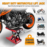 Nilight Motorcycle Lift Jack 1100 LBS Scissor Jack Stand Lift from 3.4 Inch to 14.2 Inch with Wide Deck Crank Handle Steel Scissor Hoist Garage Repair Lifter Table Jacks for Motorcycles ATV Dirt Bike, Red, view 2