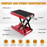Nilight Motorcycle Lift Jack 1100 LBS Scissor Jack Stand Lift from 3.4 Inch to 14.2 Inch with Wide Deck Crank Handle Steel Scissor Hoist Garage Repair Lifter Table Jacks for Motorcycles ATV Dirt Bike, Red, view 4
