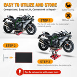 Nilight Motorcycle Lift Jack 1100 LBS Scissor Jack Stand Lift from 3.4 Inch to 14.2 Inch with Wide Deck Crank Handle Steel Scissor Hoist Garage Repair Lifter Table Jacks for Motorcycles ATV Dirt Bike, Red, view 6