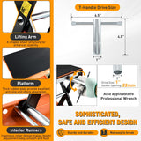 Nilight Motorcycle Lift Jack 1100 LBS Scissor Jacks Stand Lift with Wide Deck Safety Pin Handle 3.4 Inch-14.2 Inch Height Adjustable Hoist Stand Garage Repair Lifter for Motorcycles ATV Dirt Bike, Orange, view 6