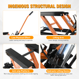 Nilight Motorcycle Lift Jack 1500 LBS Hydraulic Lifts ATV Scissor Jacks with Wheel Foot Pedal Handle Ratchet Belt Heavy Duty Lifter Stand Hoist Table for Dirt Bike Garage Storage Repair Tool,Orange, view 4