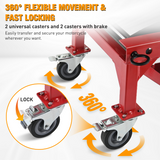 Nilight Motorcycle Lift Table Jack 300 LBS Heavy Duty Hydraulic Motorcycle Scissor Jack Lifts Table Foot Pedal with 4 Caster Wheels Wide Deck for Motorbike Dirt Bike ATV Garage Repair Tool, Red, view 5