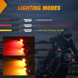 Nilight Motorcycle Rear LED Turn Signals Brake Tail Light Red Yellow Beam Mini Size Blinkers Compatible with Harley Honda Kawasaki Suzuki Triumph Yamaha Cruiser, view 2
