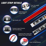 Nilight Motorcycle RGB APP Remote Control LED Strip Lights 8PCS, view 3