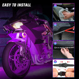 Nilight Motorcycle RGB APP Remote Control LED Strip Lights 8PCS, view 5