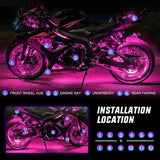 Nilight Motorcycle RGB APP Remote Control LED Strip Lights 8PCS, view 6