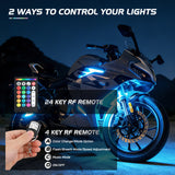 Nilight Motorcycle RGB Dual RF Remote Control LED Strip Lights 12PCS, view 3