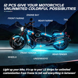 Nilight Motorcycle RGB Dual RF Remote Control LED Strip Lights 12PCS, view 5