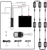 Nilight Motorcycle RGB RF Remote Control LED Pod Lights 8PCS, view 3