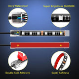 Nilight Motorcycle RGB RF Remote Control LED Strip Lights 8PCS, view 3