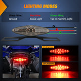 Nilight Motorcycle Tail Lights LED Brake Running Light with License Plate Bracket Dirt Bike Rear Lighting Compatible with Honda Yamaha Kawasaki Suzuki Chopper Turing Cruiser, Red, view 3
