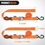Nilight Motorcycle Tie Down Straps 1.5Inch×8Inch Heavy Duty Cambuckle with Soft Loops Safety S-Hooks 3084Lbs Break Strength for Securing Dirtbikes ATV UTV, view 2