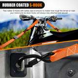 Nilight Motorcycle Tie Down Straps 1.5Inch×8Inch Heavy Duty Cambuckle with Soft Loops Safety S-Hooks 3084Lbs Break Strength for Securing Dirtbikes ATV UTV, view 4