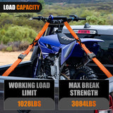 Nilight Motorcycle Tie Down Straps 1.5Inch×8Inch Heavy Duty Cambuckle with Soft Loops Safety S-Hooks 3084Lbs Break Strength for Securing Dirtbikes ATV UTV, view 6